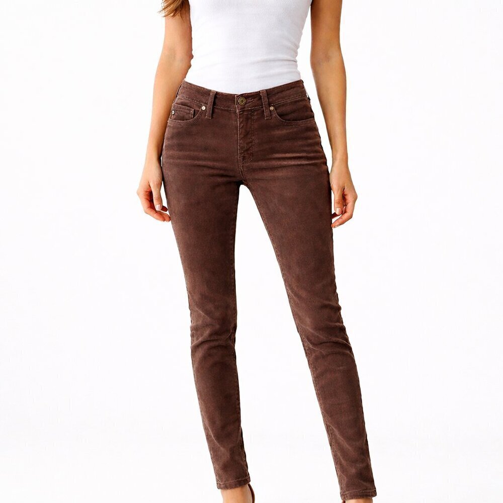AG Adriano Goldschmied Stevie Slim Straight Jeans 25R Brown Ankle